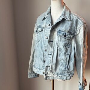 Free people, custom jean jacket Light Blue Denim oversized